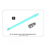   Aber Models Russian 122mm D-25T tank barrel for IS-3, with 3D Muzzle brake 1:35 (35 L-126n)