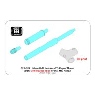   Aber Models 90 mm barrel Y-Shaped Muzzel Brake with mantlet for M47 1:35 (35 L-359)