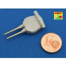 Aber Models Set of 8 pcs 381mm short barrels for turrets with antiblast covers ships Hood 1:700 (RE-700 L09)