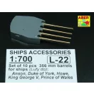 Aber Models 10 pcs 356 mm barrels Navy King George V 1:700 (RE-700 L22)