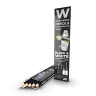   AK Interactive Watercolor Pencils BLACK AND WHITE SET/5 (AK10039)