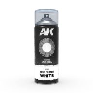   AK Interactive Fine Primer White Spray 400ml (Includes 2 nozzles) (AK1011)