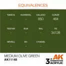 AK Interactive Medium Olive Green Acrylic Paint 17ml (AK11148)