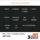AK Interactive RAL 7021 Dunkelgrau Acrylic Paint 17 ml (AK11316)