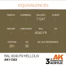 AK Interactive RAL 6040 F9 Helloliv Acrylic Paint 17 ml (AK11323)