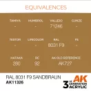 AK Interactive RAL 8031 F9 Sandbraun Acrylic Paint 17 ml (AK11326)