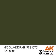  AK Interactive Nº9 Olive Drab (FS33070) Acrylic Paint 17 ml (AK11339)