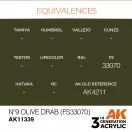 AK Interactive Nº9 Olive Drab (FS33070) Acrylic Paint 17 ml (AK11339)