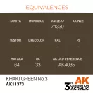 AK Interactive Khaki green No3 Acrylic Paint 17 ml (AK11373)