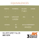 AK Interactive Silver Grey No28 Acrylic Paint 17 ml (AK11374)