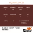 AK Interactive Dark Shadow Flesh Acrylic Paint 17 ml (AK11405)