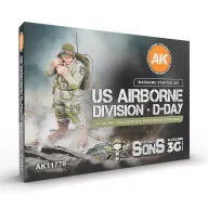   AK Interactive US AIRBORNE DIVISION D-DAY Wargame Starter SET 14 COLORS & 1 FIGURE (EXCLUSIVE 101ST RADIO OPERATOR) (AK11778)
