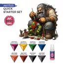 AK Interactive QUICK STARTER SET (8 QUICK GEN + 1 MEDIUM + 1 FREE BRUSH) (AK17525)