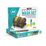   AK Interactive MASTER ACRYLIC WASH SET FULL RANGE 18 COLORS (AK19300)