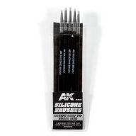   AK Interactive SET 5 PINCELES DE SILICONA DUREZA MEDIA TAMAÑO PEQUEÑO / SET OF 5 SILICONE BRUSHES MEDIUM HARD TIP SMALL (AK9085)