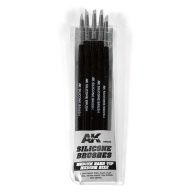   AK Interactive SET 5 PINCELES DE SILICONA DUREZA MEDIA TAMAÑO MEDIO / SET OF 5 SILICONE BRUSHES MEDIUM HARD TIP MEDIUM (AK9086)