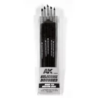   AK Interactive SET 5 PINCELES DE SILICONA DUREZA DURA TAMAÑO MEDIO / SET OF 5 SILICONE BRUSHES HARD TIP MEDIUM (AK9088)