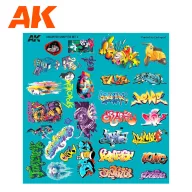 AK Interactive SURTIDO DE CALCAS DE GRAFFITIS (AK9091)