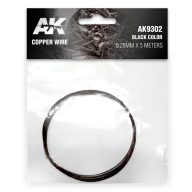   AK Interactive Copper Wire 025mm x 5 meters BLACK COLOR (AK9302)