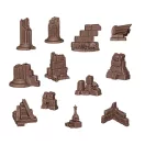 AK Interactive VILLAGE RUINS - BASING BITS 12 pieces (AKBIT0012)