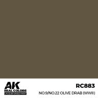   AK Interactive No9/No22 Olive Drab (WWII) Real Color 17 ml (RC883)