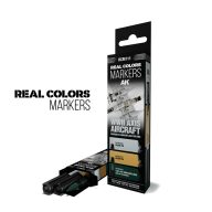   AK Interactive WWII AXIS AIRCRAFT SQUIGGLE CAMOUFLAGE COLORS - SET 3 REAL COLORS MARKERS (RCM111)