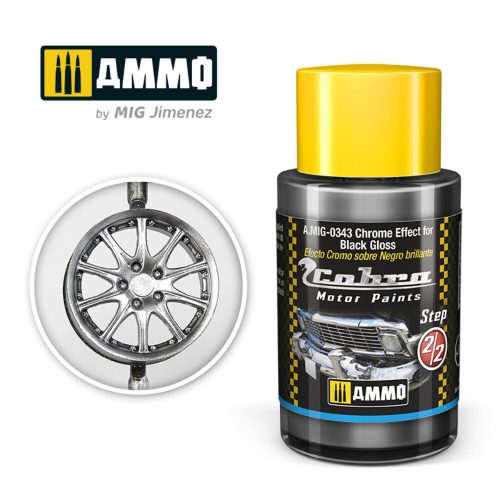 AMMO COBRA MOTOR Chrome Effect for Black Gloss Acrylic Paint 30 ml (A.MIG-0343)