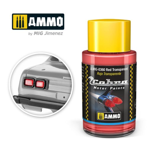 AMMO COBRA MOTOR Red Transparent Acrylic Paint 30 ml (A.MIG-0360)