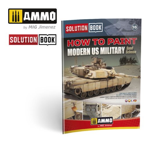 AMMO SOLUTION BOOK 16 - How to Paint Modern US Military Sand Sch. English, Castellano, Français, Deutsch (A.MIG-6512)