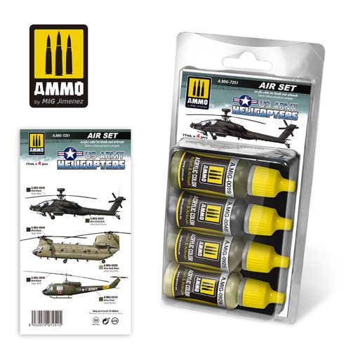 AMMO US Army Helicopters 4 x 17 ml (A.MIG-7251)