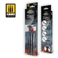   AMMO WARGAMING UNIVERSE - Miniature Premium DIO DRYBRUSH Brush Set (A.MIG-7622)