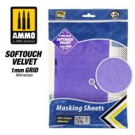   AMMO Softouch Velvet Masking Sheets 1mm Grid (x5 sheets, 290mm x 145mm, adhesive) (A.MIG-8245)