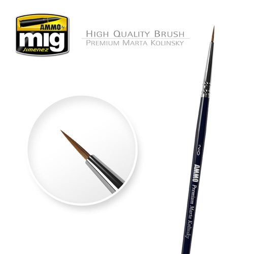 AMMO 2/0 Premium Marta Kolinsky Round Brush (A.MIG-8601)