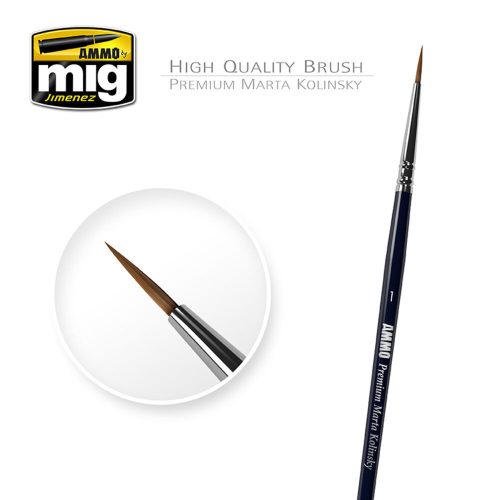AMMO 1 Premium Marta Kolinsky Round Brush (A.MIG-8602)