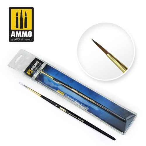 AMMO 2 Premium Marta Kolinsky Round Brush (A.MIG-8603)