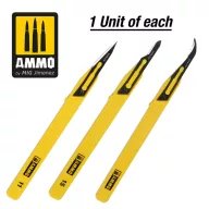   AMMO Mini Blade Set - 3 pcs. (1 Mini Blade Straight + 1 Mini Blade Curved + 1 Mini Blade Ripper) (A.MIG-8691)