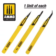  AMMO Mini Blade Set - 3 pcs. (1 Mini Blade Straight + 1 Mini Blade Curved + 1 Mini Blade Ripper) (A.MIG-8691)