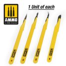 AMMO Standard Blade Set - 4 pcs. (1 Standard Straight + 1 Curved + 1 Ripper + 1 Curved Large) (A.MIG-8696)