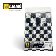   AMMO Checkered Marble. Round Die-cut for Bases for Wargames - 2 pcs. (A.MIG-8784)