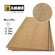   AMMO CREATE CORK Fine Grain Mix (1mm, 2mm and 3mm) - 1 pc. each size (A.MIG-8838)