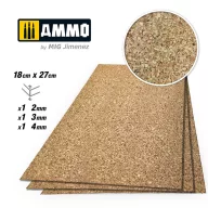   AMMO CREATE CORK Medium Grain Mix (2mm, 3mm and 4mm) - 1 pc. Each Size (A.MIG-8842)