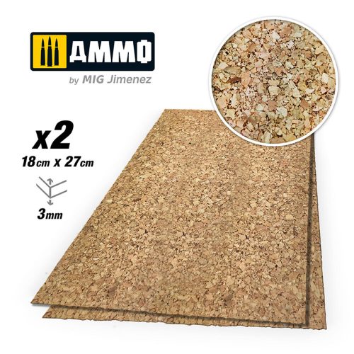 AMMO CREATE CORK Thick Grain (3mm) - 2 pcs. (A.MIG-8843)