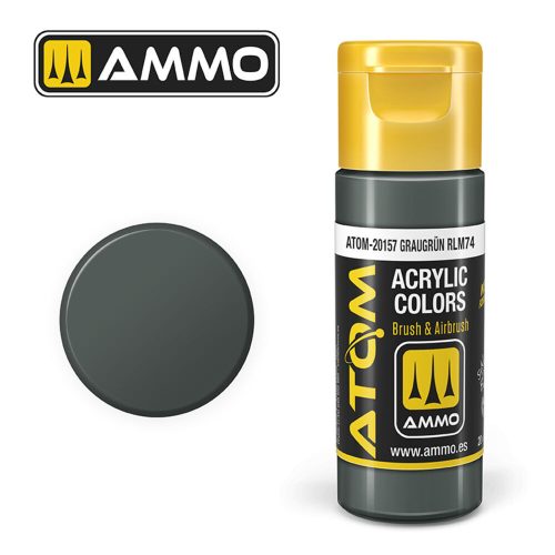 AMMO ATOM COLOR Graugrün RLM74 Acrylic Paint 20 ml (ATOM-20157)