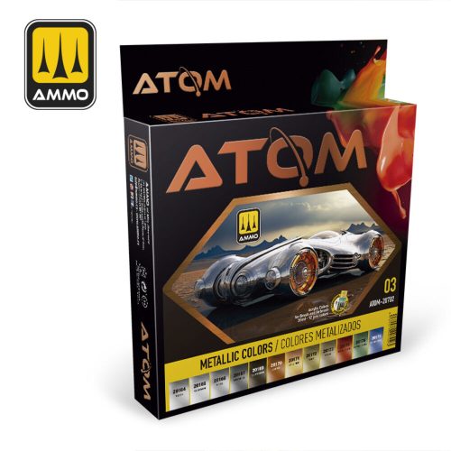 AMMO ATOM-Metallic Acrylic Colors 12 x 20 ml (ATOM-20702)