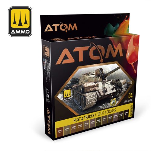 AMMO ATOM-Rust & Tracks Acrylic Colors 12 x 20 ml (ATOM-20703)