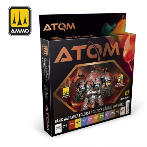 AMMO ATOM-Basic Wargames Acrylic Colors I 12 x 20 ml (ATOM-20706)