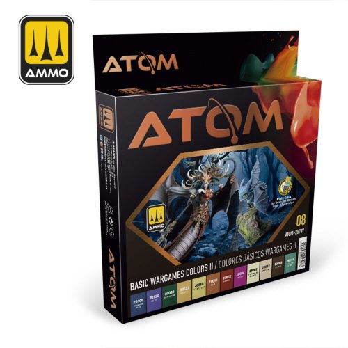 AMMO ATOM-Basic Wargames Acrylic Colors II 12 x 20 ml (ATOM-20707)