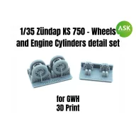   Art Scale Kit Zündap KS 750 - Wheels and Engine Cylinders detail set for Great Wall Hobby 1:35 (200-A35002)