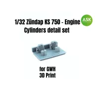   Art Scale Kit Zündap KS 750 - Engine Cylinders detail set for Great Wall Hobby 1:35 (200-A35004)