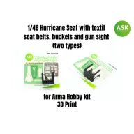   Art Scale Kit Hurricane Seat with textil seat belts, buckels and gun sight (two types) 1:48 (200-A48004)